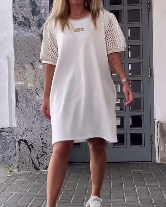 Robe Col Rond Creux Droite