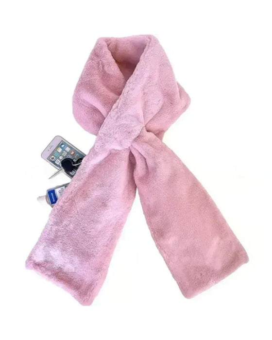 🎁Poche Cachée Écharpe Douillette Chaude Douce Et Sécurisée Fermeture Éclair🧣