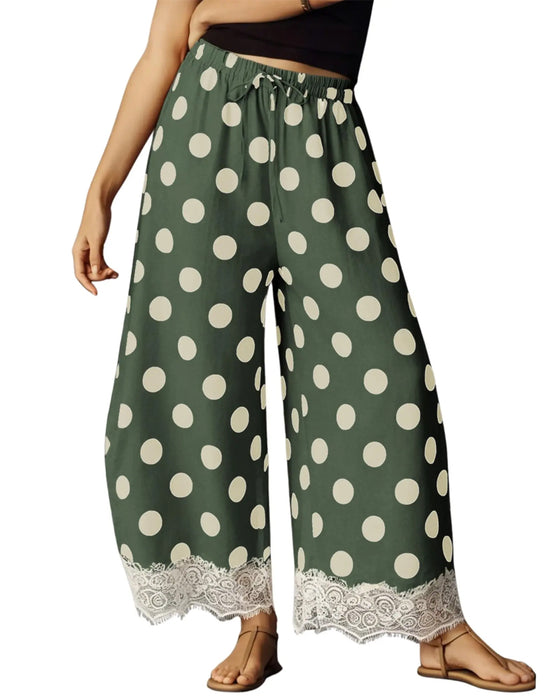 Pantalon Grand Pois Dentelle Capri