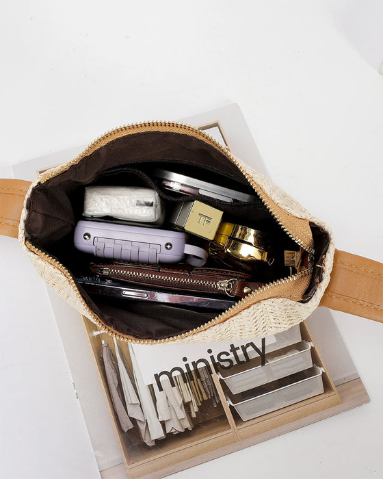 Sac à Boîte à Lunch Tressé en Paille