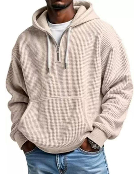 Hoodie Homme Unie Fermeture Éclair Pull