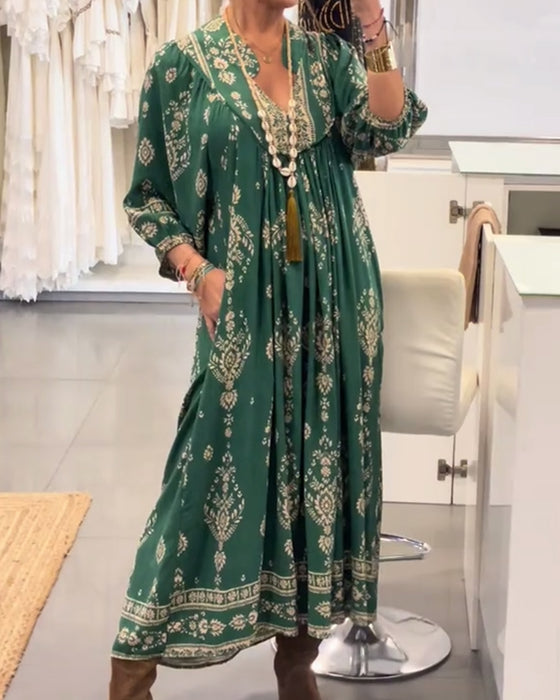 Robe décontractée à imprimé et poches amples