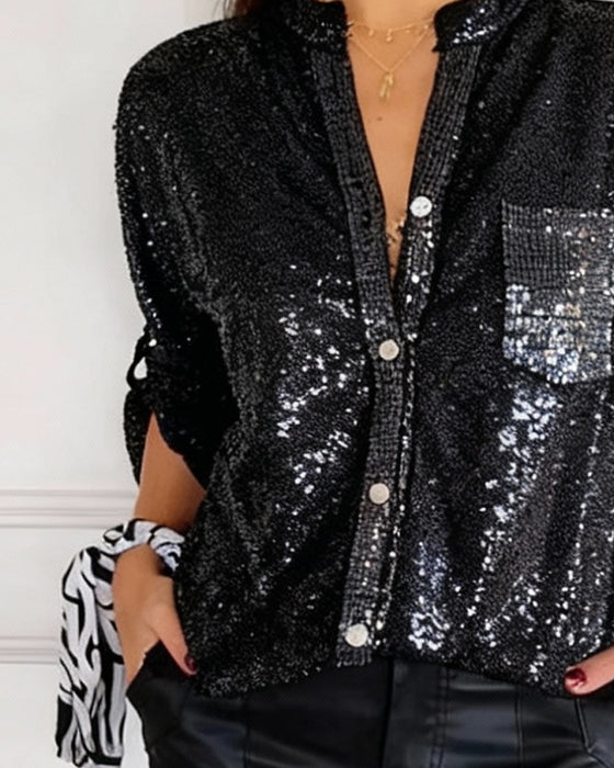 Chemise Stylée Unie Avec Poche