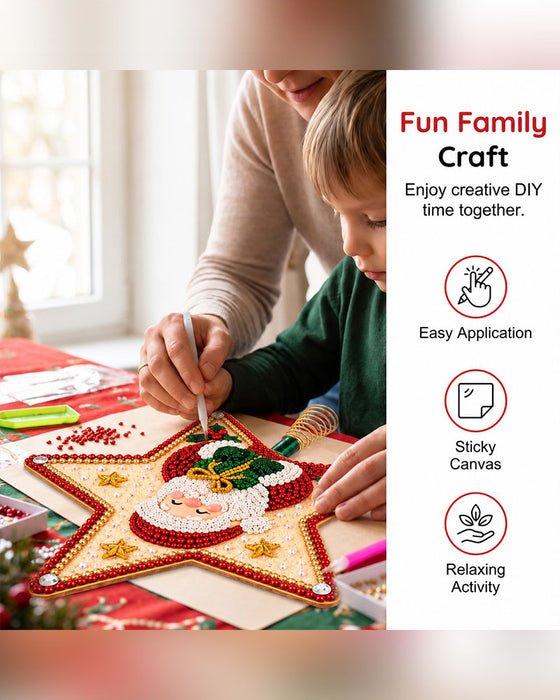 DIY Étoile À Cinq Branches Peinture Diamant Sommet De Sapin De Noël
