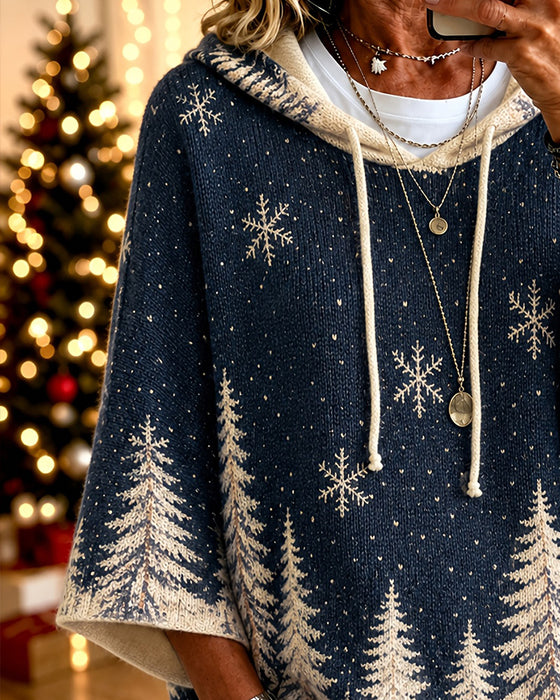 Pull À Capuche Flocon De Neige Sapin De Noël