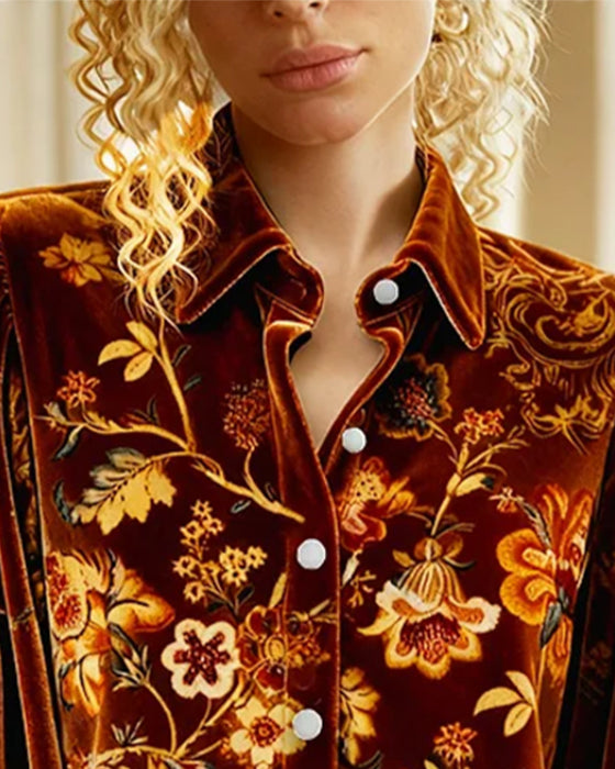 Chemise Imprimée À Manches Ballon