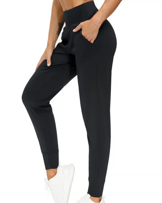 Pantalon Taille Haute Poche Unie Long