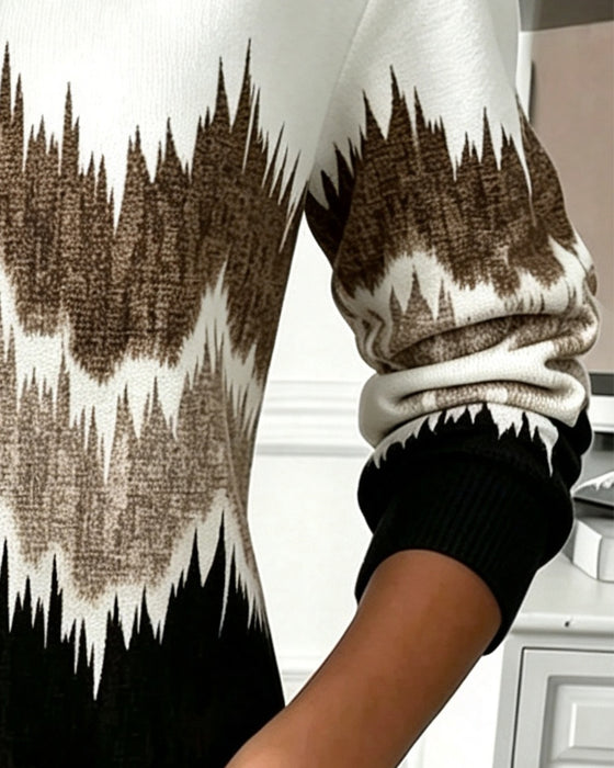 Sweat‑shirt Décontracté Imprimé Manches Longues