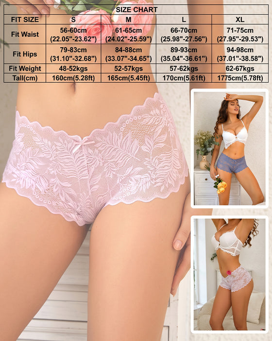 Lot De 8 Culottes Sexy Taille V Dentelle Fesses Nues Pour Femme