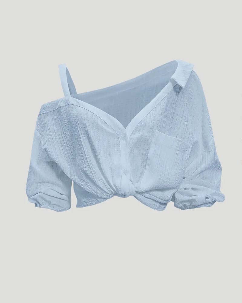 Blouse Bretelle Une Épaule Torsadé