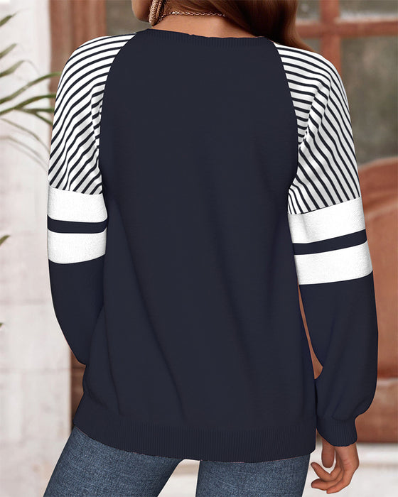 Sweat-Shirt Lettre De Noël Imprimé Col Rond