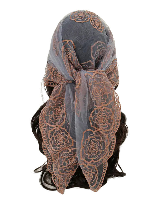 Bandana Floral Mesh Scallop Design
