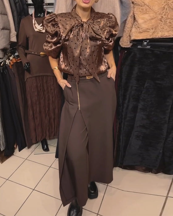 Jupe-Pantalon Élégant Design À Fermeture Éclair Décontracté