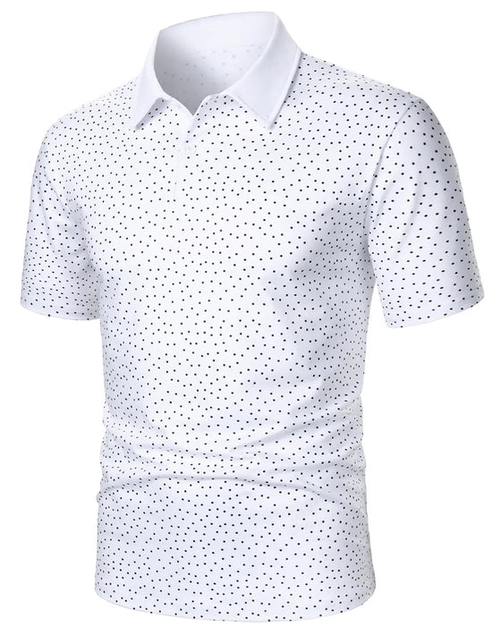 T-Shirt Décontracté À Col Polo Et Petits Pois