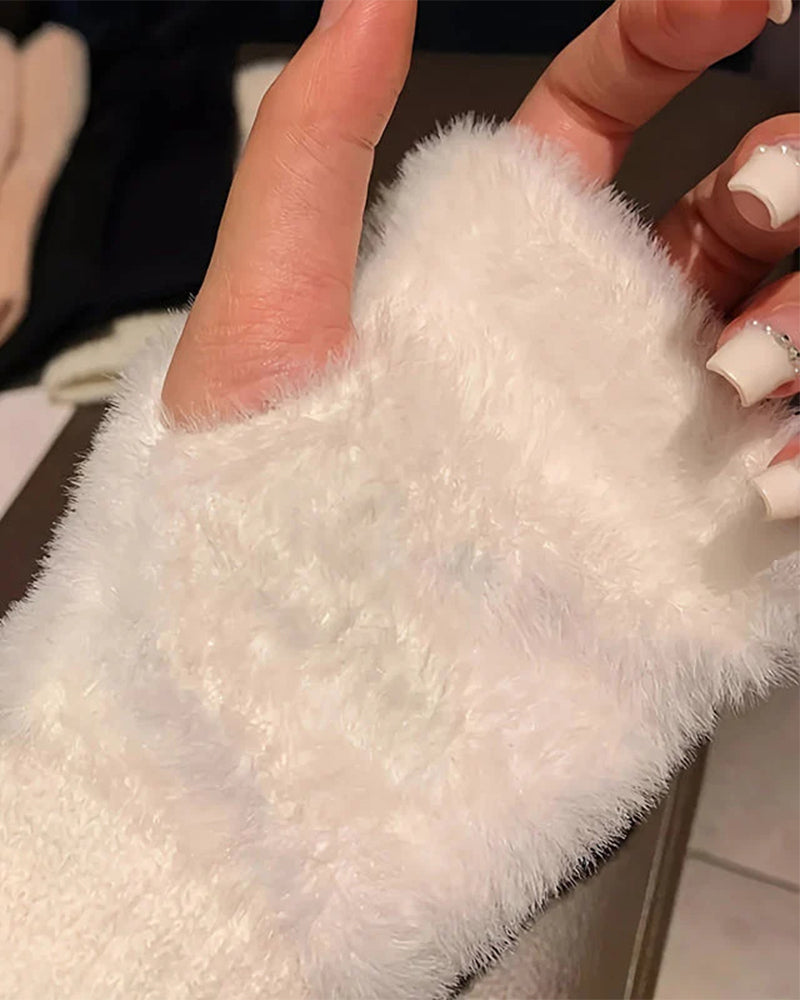 Gants Uni À La Mode Chaud