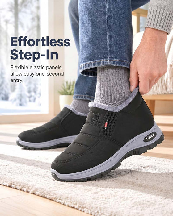 Bottes De Neige Hivernales Doublées Épaisses, Chaussures Décontractées Chaudes À Enfiler Pour Femmes Et Hommes
