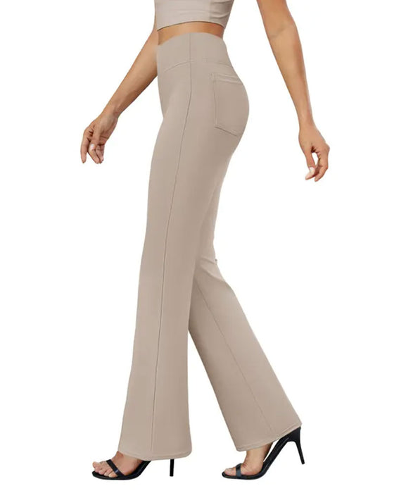 Pantalon Couleur Unie Évasé