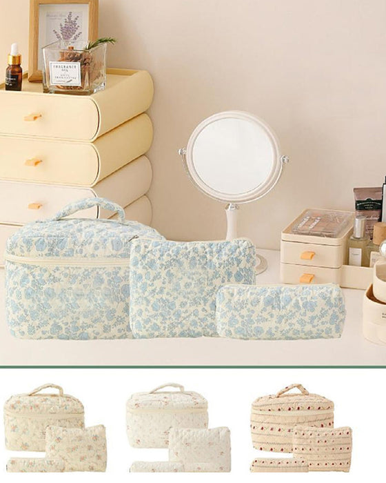 Ensemble de trousses de maquillage trois pièces