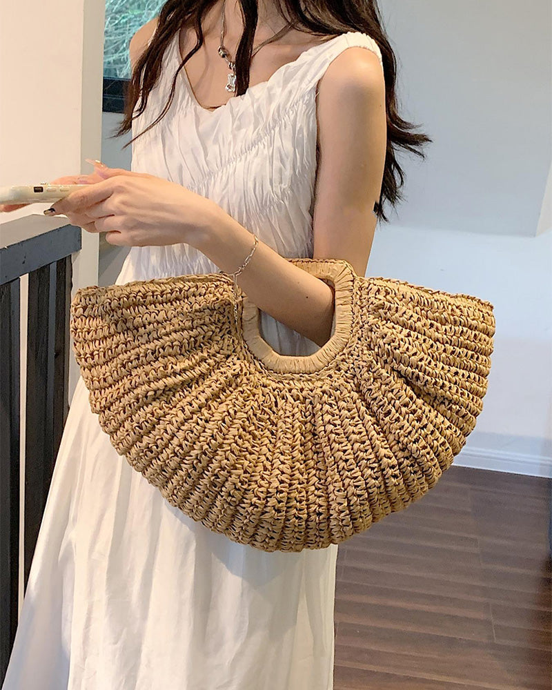 Sac En Forme De Lune Paille