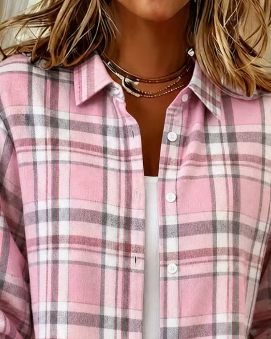 Chemise Écossais Manche Longue Boutonnage