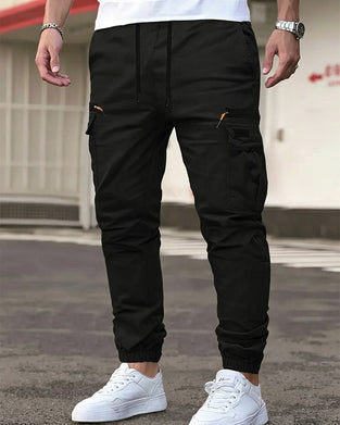 Pantalon Homme Poignet Élastique Unie Décontracté