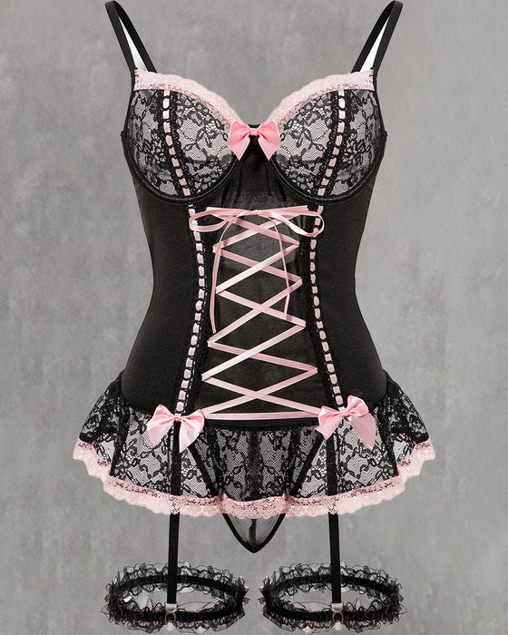 Lingerie Sexy En Dentelle Avec Nœud