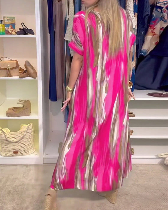 Robe décontractée ample à col en V