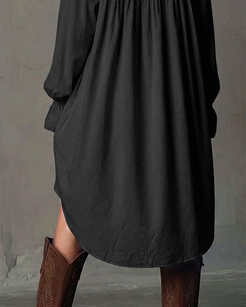 Robe À Panneaux En Dentelle Et Manches Ballon