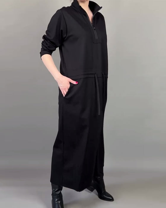 Robe Avec Col À Zip Et Allure Moderne