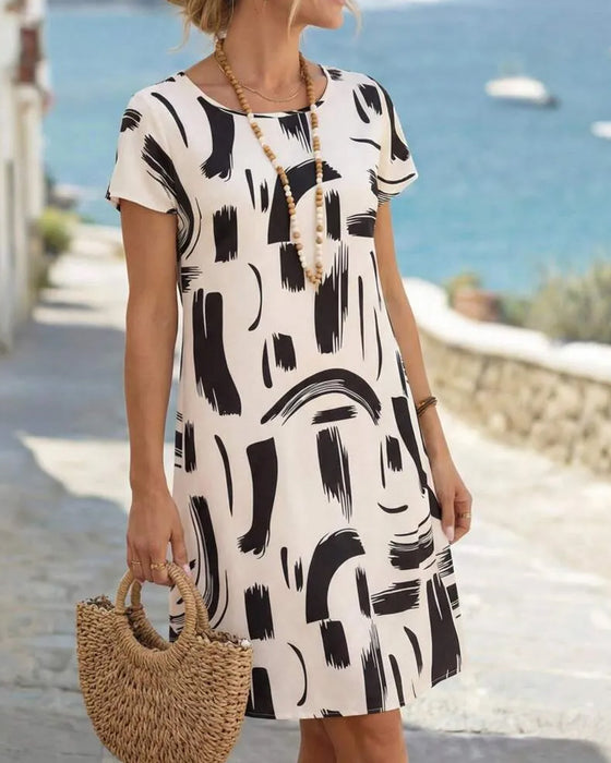 Robe Droite Imprimé Abstrait