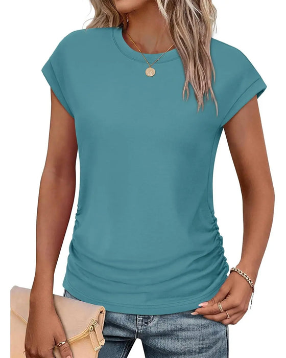 T-Shirt Côté Fronçage Manches Courtes