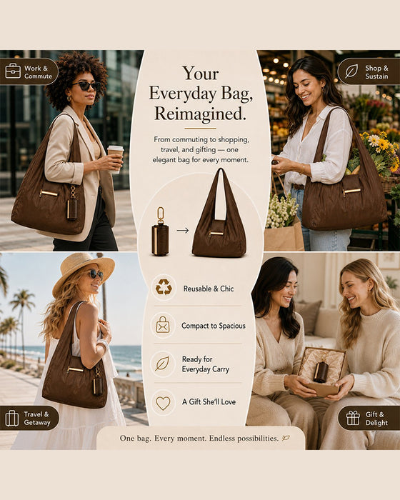 Sac Transformable Charm – Tote En Cuir Vegan Élégant & Charm Porte-Clés