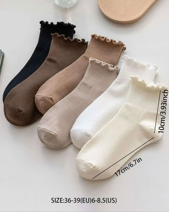 Chaussettes Femmes Bord Volanté (6 Paires)