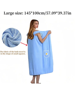 Doux Absorbant Séchage Rapide Portable Serviette De Bain Jupe Avec Poche À Motif Fleuri