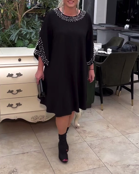 Robe mode ample perlée grande taille