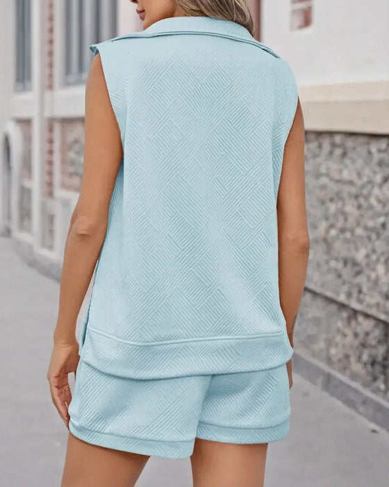 Ensemble Demi-Zip Haut Et Short Deux Pièces