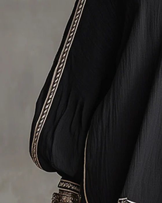 Robe Manche Lanterne Décontractée Courte