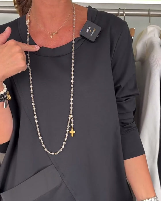 Robe décontractée de couleur unie à col rond