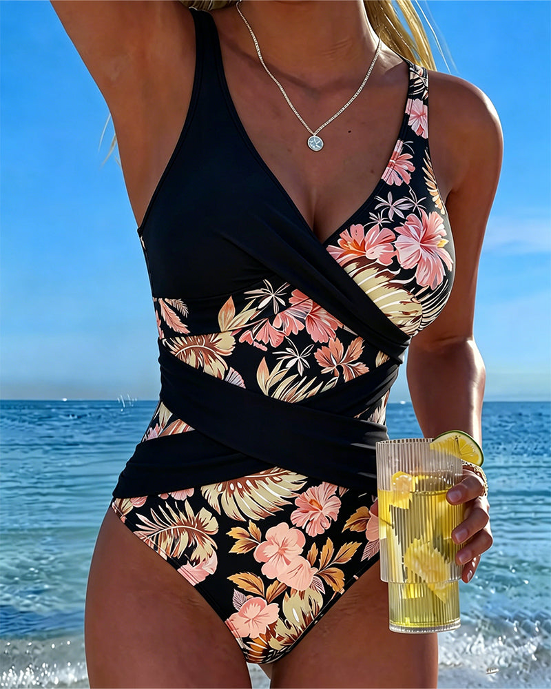 Une-Pièce Contraste Floral