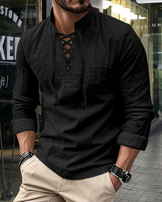 Chemise Homme Décontractée De Couleur Unie – Classique, Confortable & Polyvalente À Associer 👔