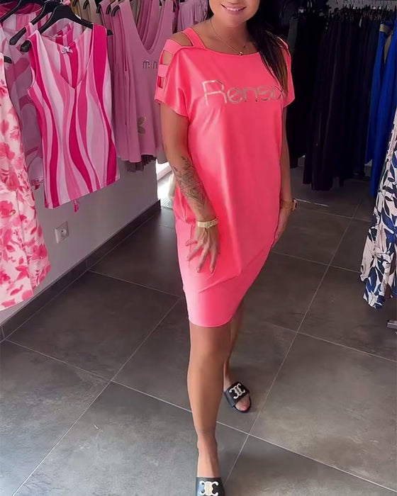 Robe Épaules Dénudées Imprimée Tendance