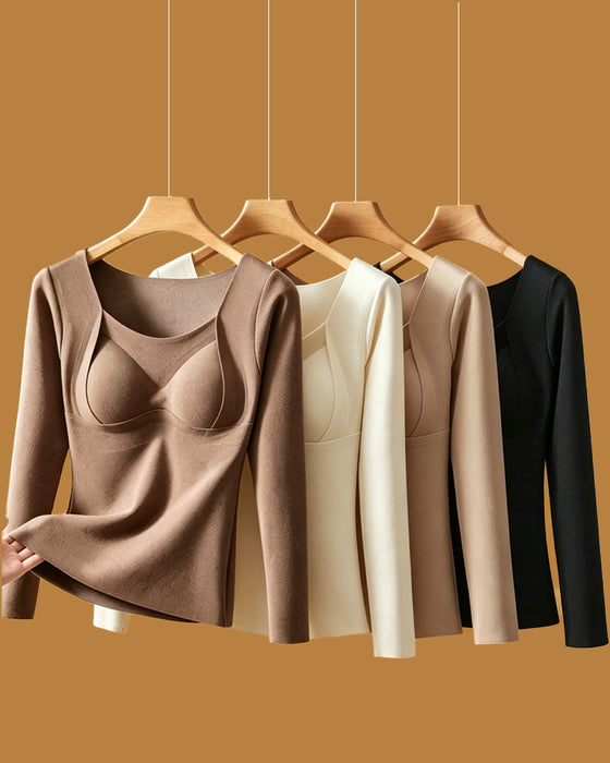 Sous-Vêtement Femme Haut Thermique Avec Coussinets De Soutien-Gorge