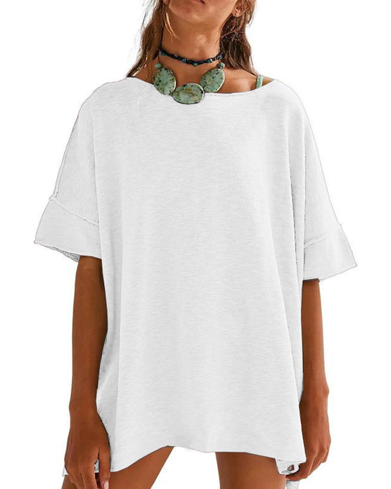 T-Shirt Uni Patchwork Demi-Manche