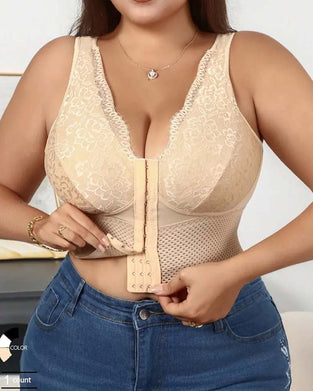 Femme Fermeture Devant Boucle Push-Up Sans Armatures Correcteur De Posture Soutien-Gorge