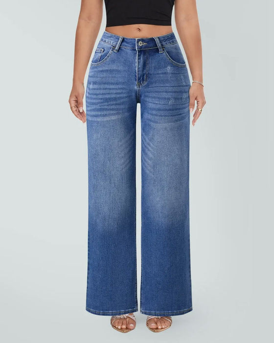 Jean Taille Haute Jambe Large