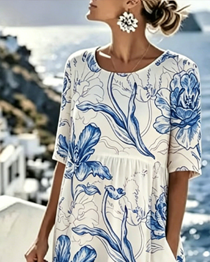 Robe Demi-Manches Imprimé