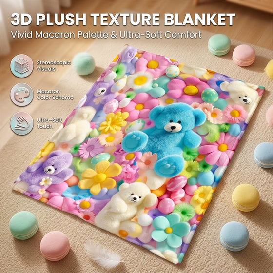 Couverture Mignon Peluche 3D Jeté