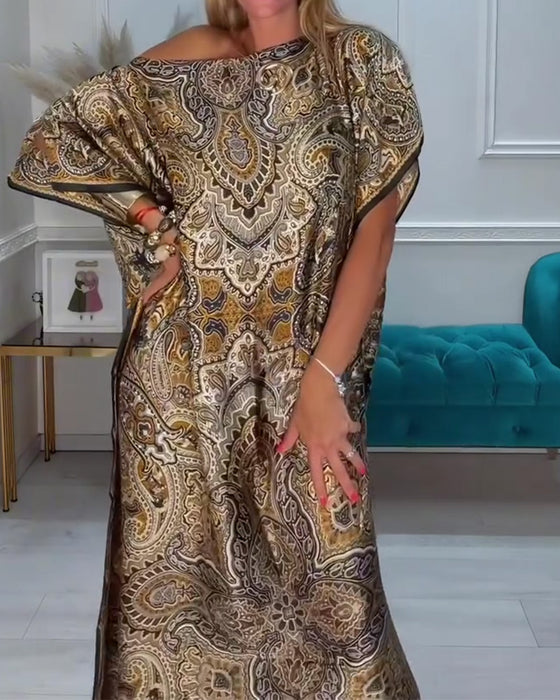 Robe Une-Épaule Asymétrique Hors-Épaule Vacances Maxi