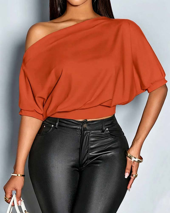 T-shirt Uni Une Épaule