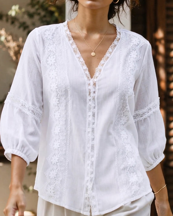Blouse Col-V Uni